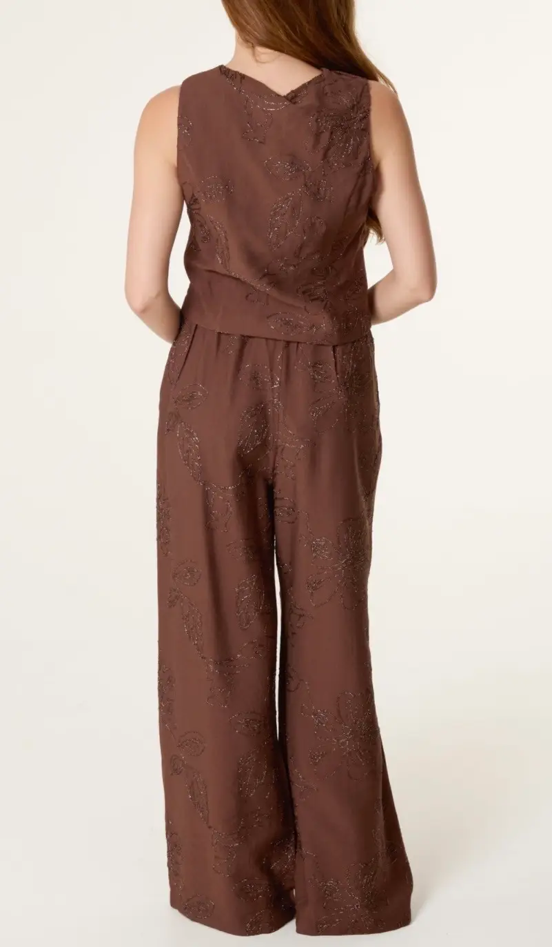 Alia Sparkle Flower Waistcoat and Trousers set - Image 4