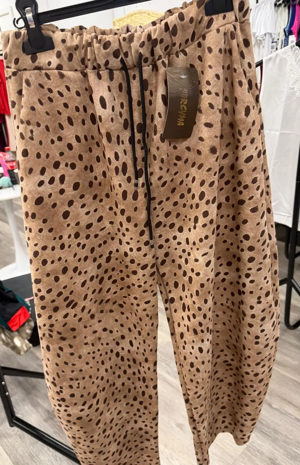 Lavinia Deer Print Suede Effect Jacket & Trousers – Camel - Image 3